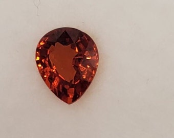 Loose Orange Sapphire for jewelry designing. Orange pear sapphire! 0.85 carets! 6.3X5.2mm