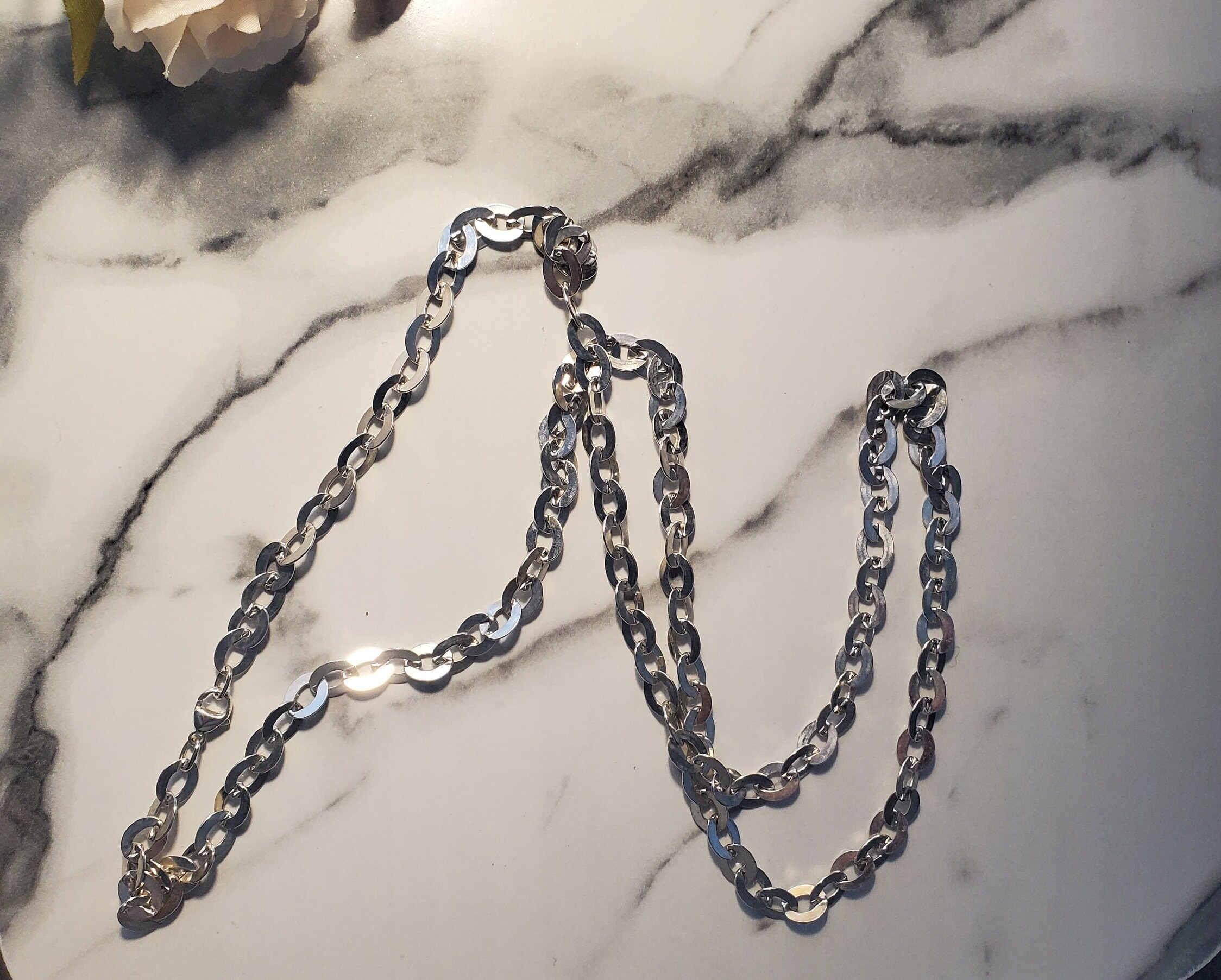 Vintage Silver Stacking Necklace. Fine Silver Chain Etsy