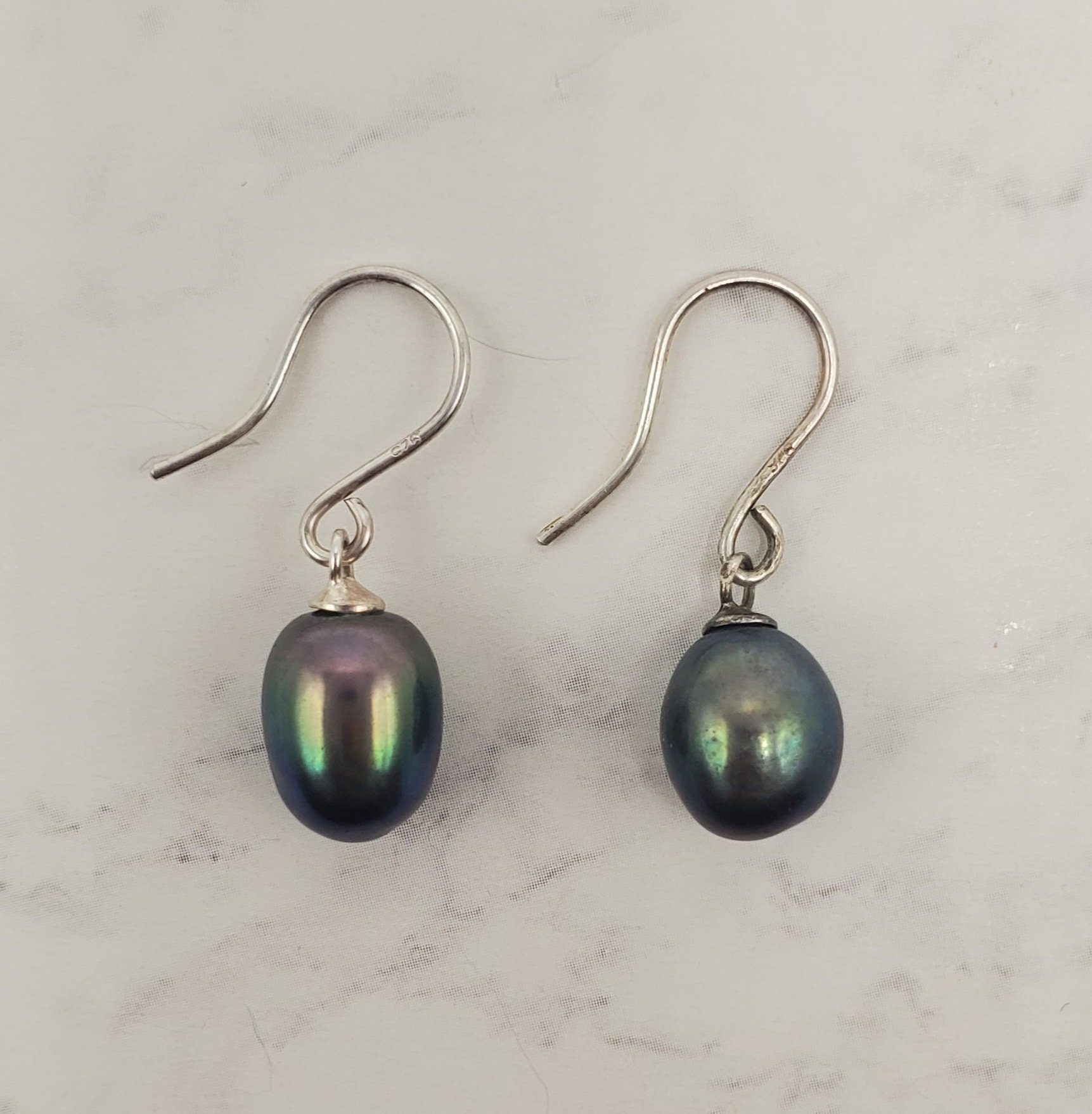 Stunning Black Pearl Drop Earrings Baroque Black Pearl and - Etsy