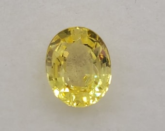 Natural yellow sapphire for birthstone jewelry! 1.38 Carets! 7.4X6mm