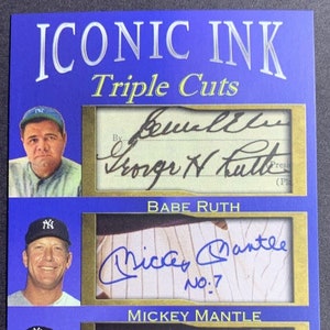 2 Karten Lot limitierte Mickey Mantle Babe Ruth Derek Jeter Triple Cuts Faksimile Autogramme New York Yankees Wow must have!