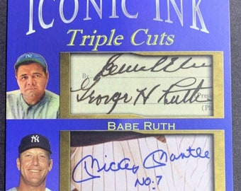 レアBabe Ruth Mickey Mantle Plate 3種 ヤンキース Babe Ruth Mickey Mantle Derek Jeter Iconic Ink New York Yankees