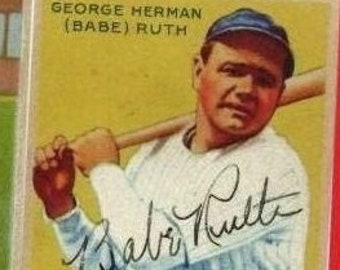 2 card lot Babe Ruth rookie reprint mint facsimile autograph 2 cards
