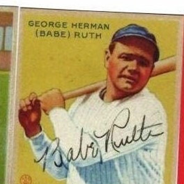 Babe Ruth Autograph Card Etsy