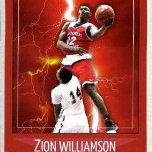 2 kaarten Zion Williamson Electric Court rood 2018 Duke Blue Devils Card ACEO prachtig