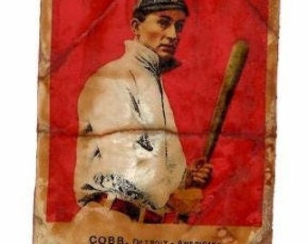 Old aged Ty cobb baseball cracker jacks card 1915 #30 Beautifully aged colors same EXACT card. Unique gift!!! aged