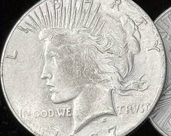 super rare  1927 peace Dollar 90% Silver Hand Made Souvenir Dollar Commemorative Coin .900 Fine Silver Restrike over 25 g non magnetic