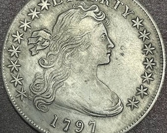 super rare 1797 Vintage Draped Bust Dollar Commemorative Coin Coin .900 Fine Silver Restrike over 25 g non magnetic