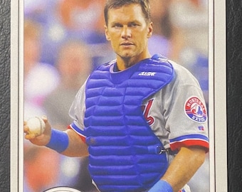 2 card lot Tom Brady rookie custom baseball card catcher Montreal Expos