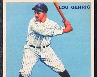 2 card lot 1933 Goudey #160 Lou Gehrig Rookie Reprint Mint New York Yankees
