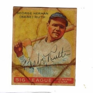 alte 1933 Goudey #53 Babe Ruth Rp Faksimile Autogramm New York Yankees klassische Alter Karte