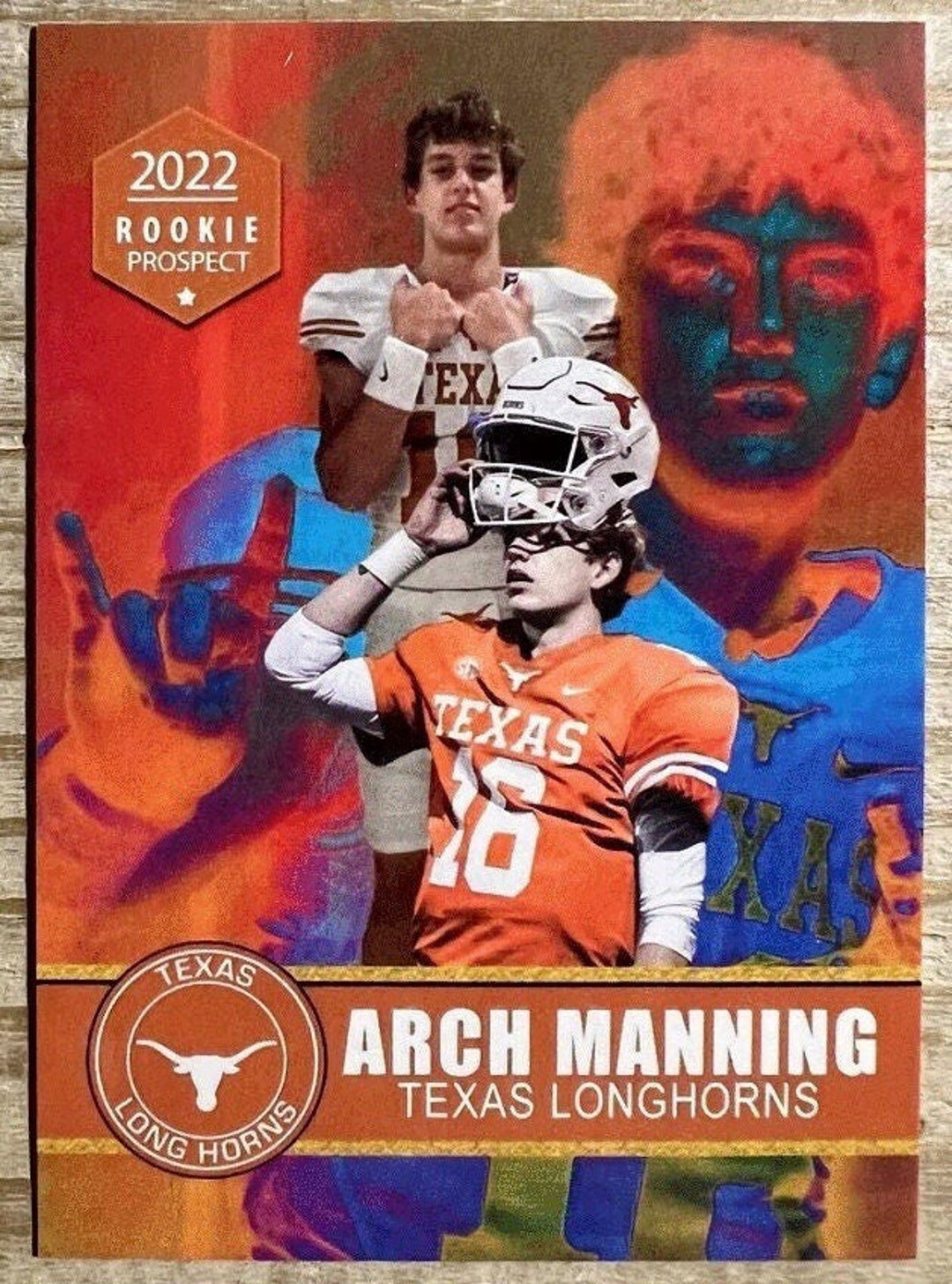 thumbnail image 2 of Arch Manning 2021-22 Texas Longhorns Rookie Card #16 – NM+ Freshman RC, Lighting Card 2 of 4