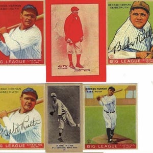 lote de 6 novatos Babe Ruth Reimpressão Mint deve ter