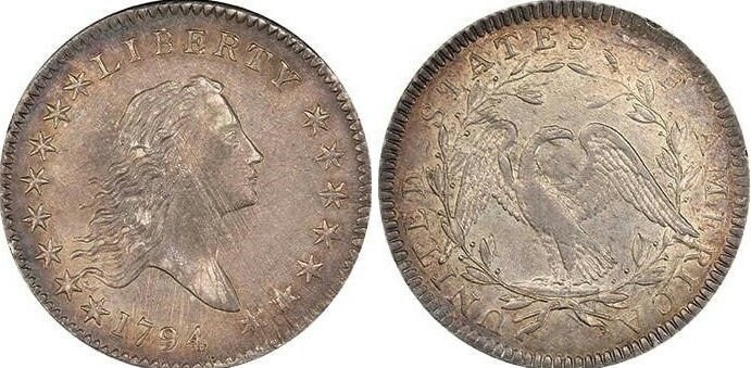 Replica 1794 Flowing Hair First Silver Dollar Coin Antique Uncirculated  Details 