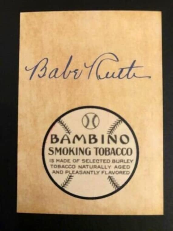 lot of 5 cards Babe Ruth Bambino Smoking Tobacco Advertisement Reprint mint  Promo Card New York Yankees facsimile autograph 5 cards