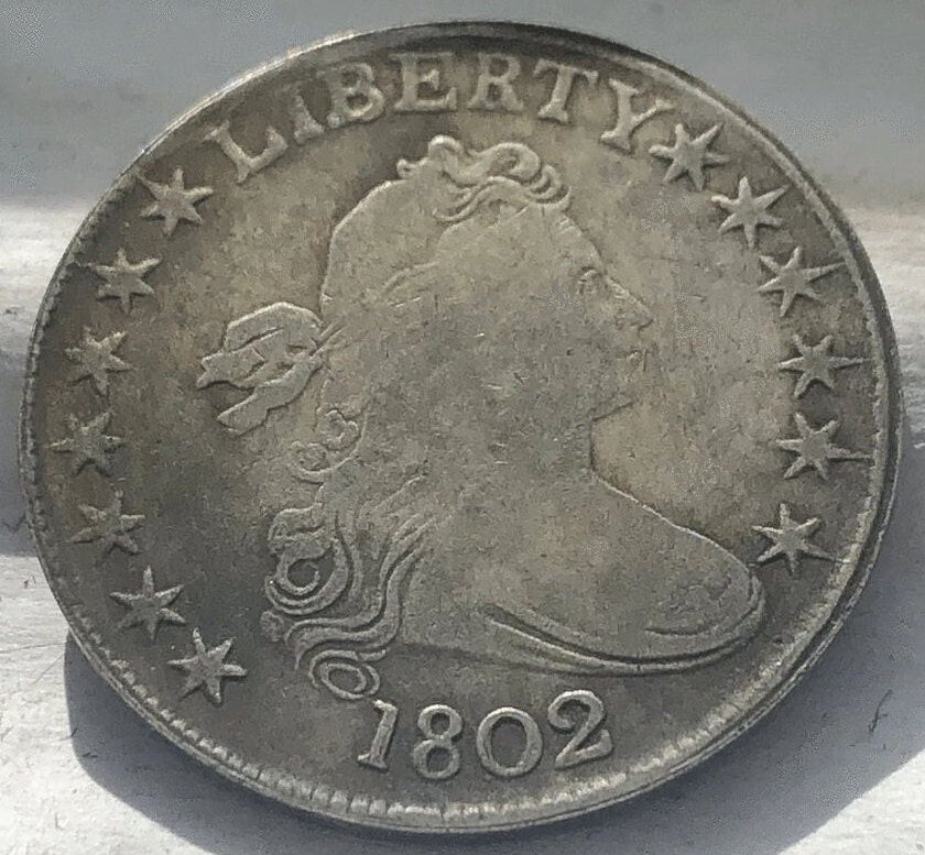 super rare 1802 Vintage Draped Bust Dollar Commemorative Coin Coin .900 Fine Silver Restrike over 25 g non magnetic