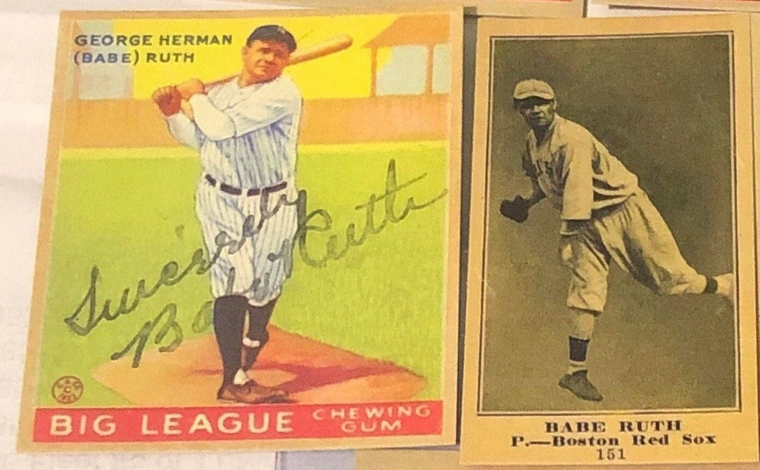 2 Card Lot Babe Ruth Rookie Reprint Mint Facsimile Autograph 2 Cards Etsy