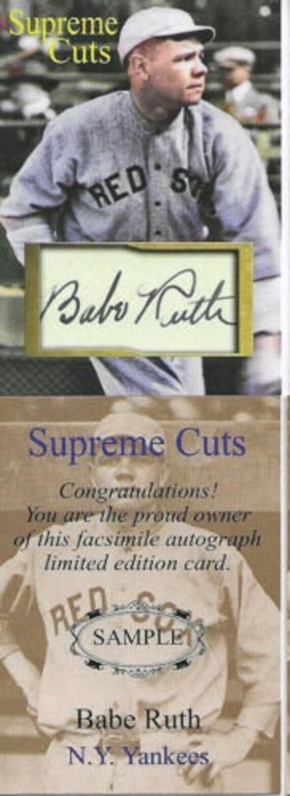 2 Card Lot Babe Ruth Supreme Cuts Error Card - Etsy