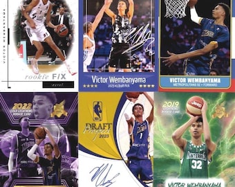 6 kaarten lot rookie gold Victor Wembanyama custom limited edition kavel van 6 kaarten