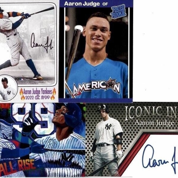 4 card lot rare Aaron Judge rooking custom limited edition facsimile autograph rare  4 card lot