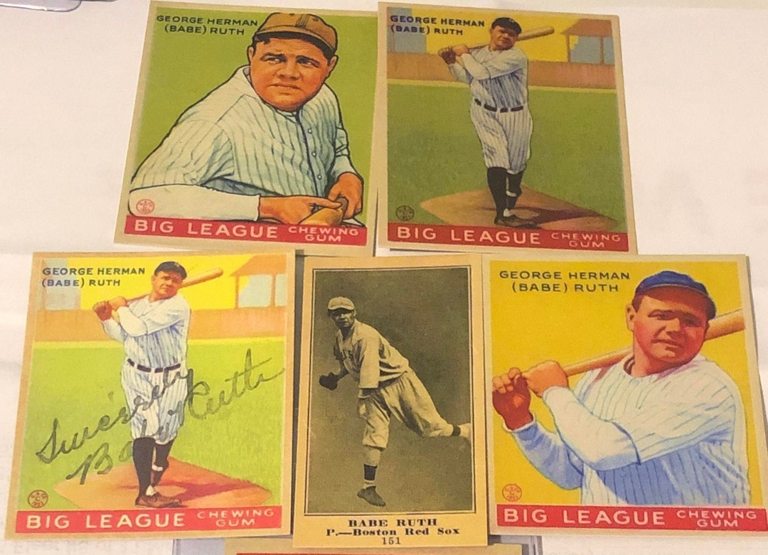 5 Card Lot Babe Ruth Rookie Reprint Mint 5 Cards Etsy