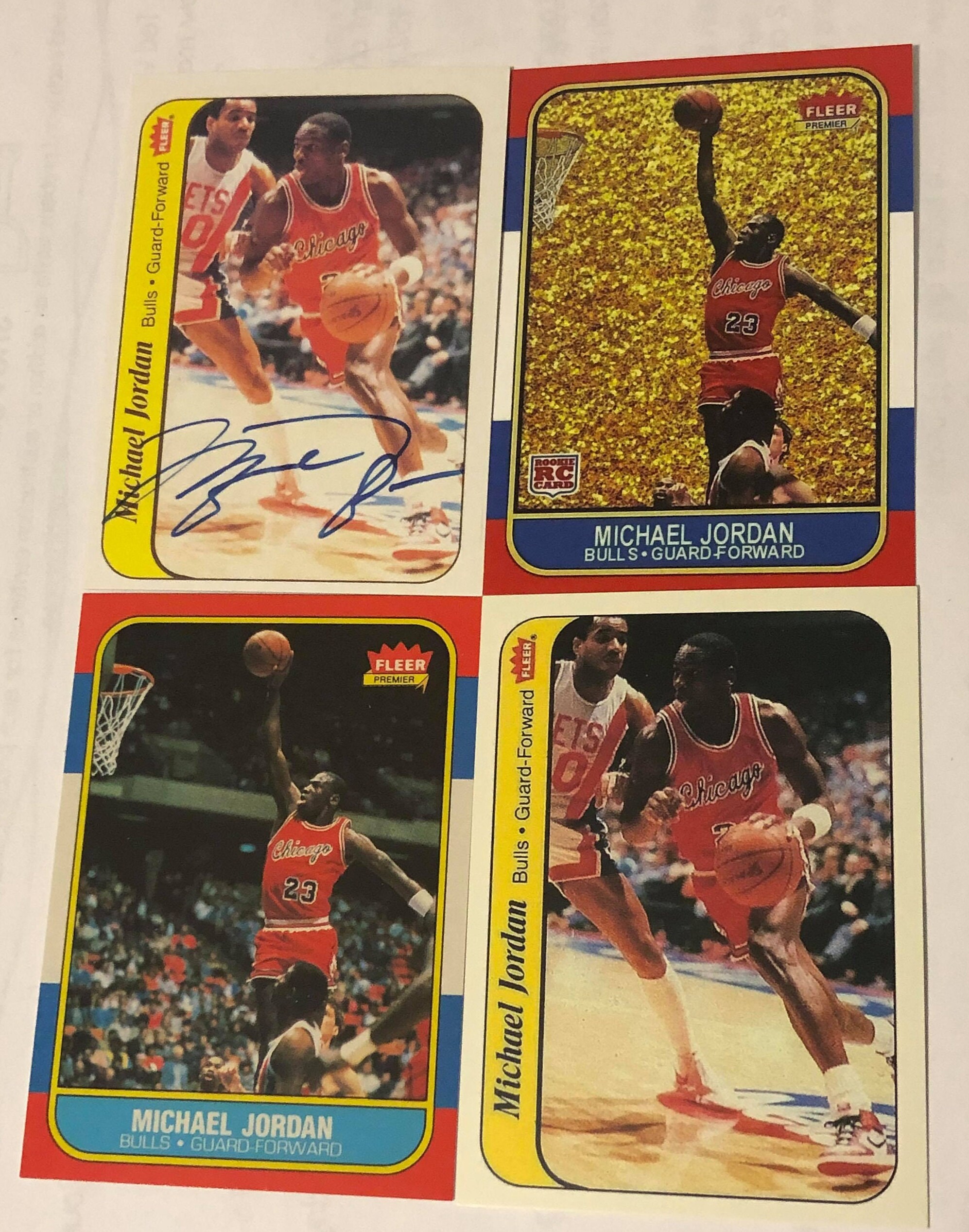 4 Card Rookie Lot Michael Jordan Reprint Mint With Autograph - Etsy