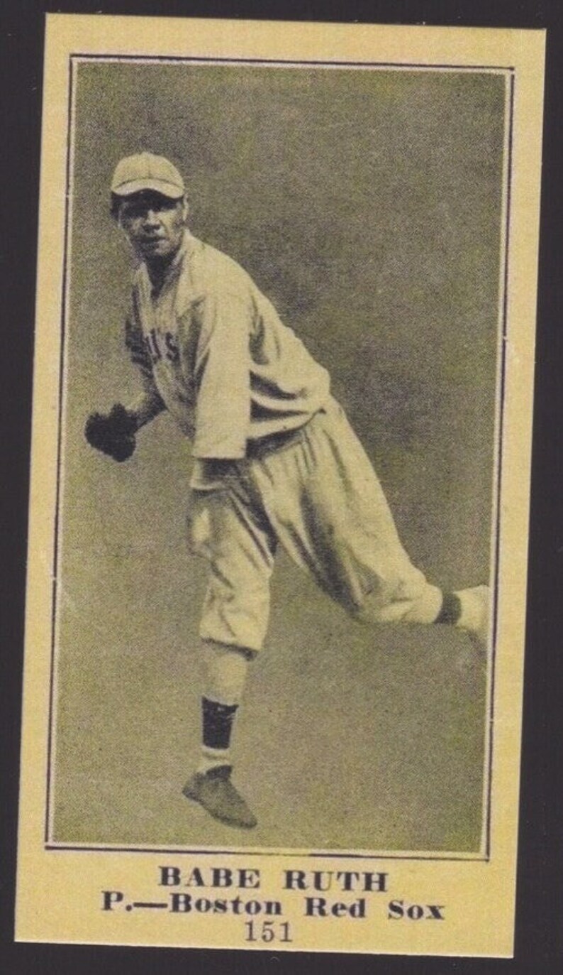 2 Card Rare 1916 M-101-4 Babe Ruth Rookie Reprint Mint Globe Back - Etsy