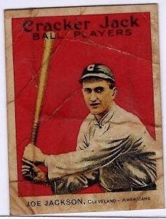 old aged 1915 Cracker Jack #103 Shoeless Joe Jackson Rp fair condition Cleveland aged