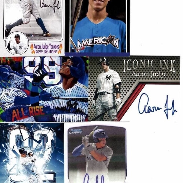 6 card lot rare Aaron Judge rookie custom limited edition facsimile autograph rare  6 card lot