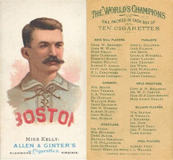 2 Card Rare 1887 N28 Allen & Ginter Mike Kelly Reprint Mint Scarce - Etsy