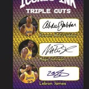 seltenes Lot von 400 Karten Abdul Jabbar Magic Johnson Lebron James Faksimile Autogramme