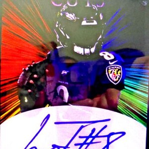 Lote de 2 cartas edição limitada Lamar Jackson Platinum Cuts 1/1000 Mint Facsimile Autógrafo 1/1000
