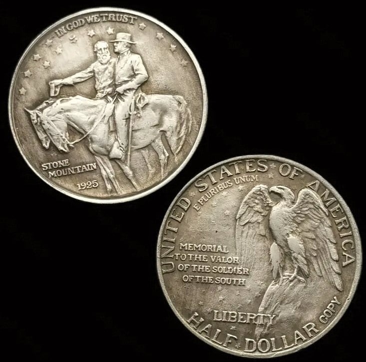 Super Rare 1925 Stone Mountain Half Dollar Silver Plated