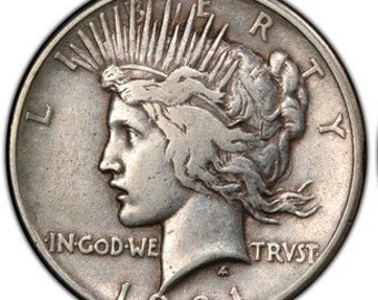 super rare  1921 peace Dollar 90% Silver Hand Made Souvenir Dollar Commemorative Coin .900 Fine Silver plated Restrike 25 g non magnetic