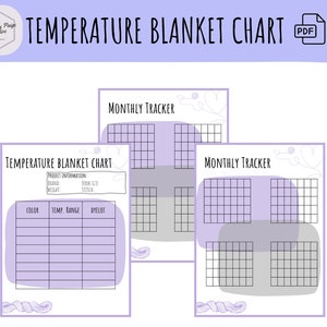 Temperature blanket project planner crochet knit printable digital