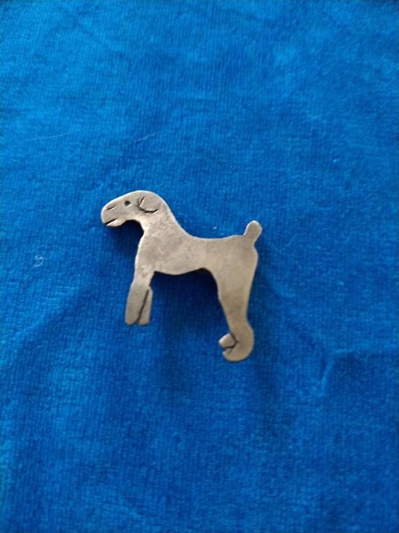 Fox terrier silver pin - image 1