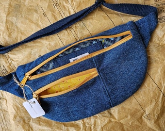 DENIM DOUBLE ZIP Bumbag