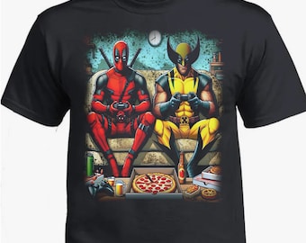 Arte pop cooperativo en dtf y sublimación de Deadpool y Wolverine
