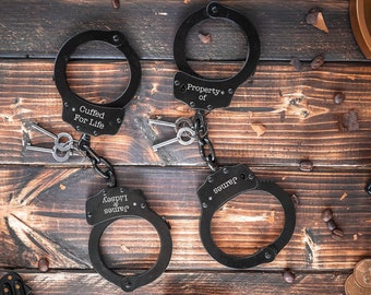 Personalized Handcuffs: Engraved Carbon Steel or Aluminum Funny Gift