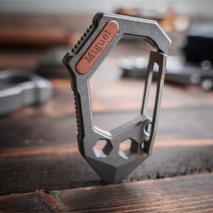 J452 Titanium Carabiner Clips with Titanium Rings,Key Chain for