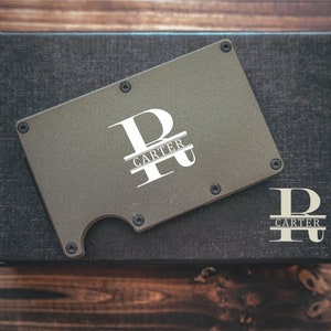 Portefeuille personnalisé pour garçons d'honneur, Portefeuille pour cartes de crédit, Cadeau de Noël pour homme, Portefeuille mince, Cadeau pour homme, Cadeau pour mari, Portefeuille unique, Cadeaux gravés