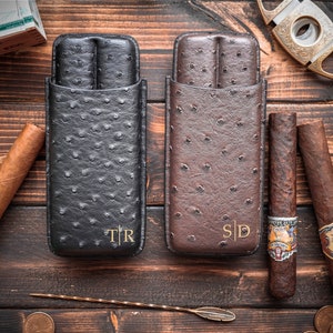Luxury Cigar Case, Personalized Gift, Christmas Gift For Men, Cigar Travel Case, Groomsman Gift, 2 Cigar Holder, Mens Gift, Custom Gift For