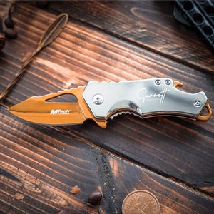 Monogrammed Pocket Knife: Engraved Stainless Steel Gift