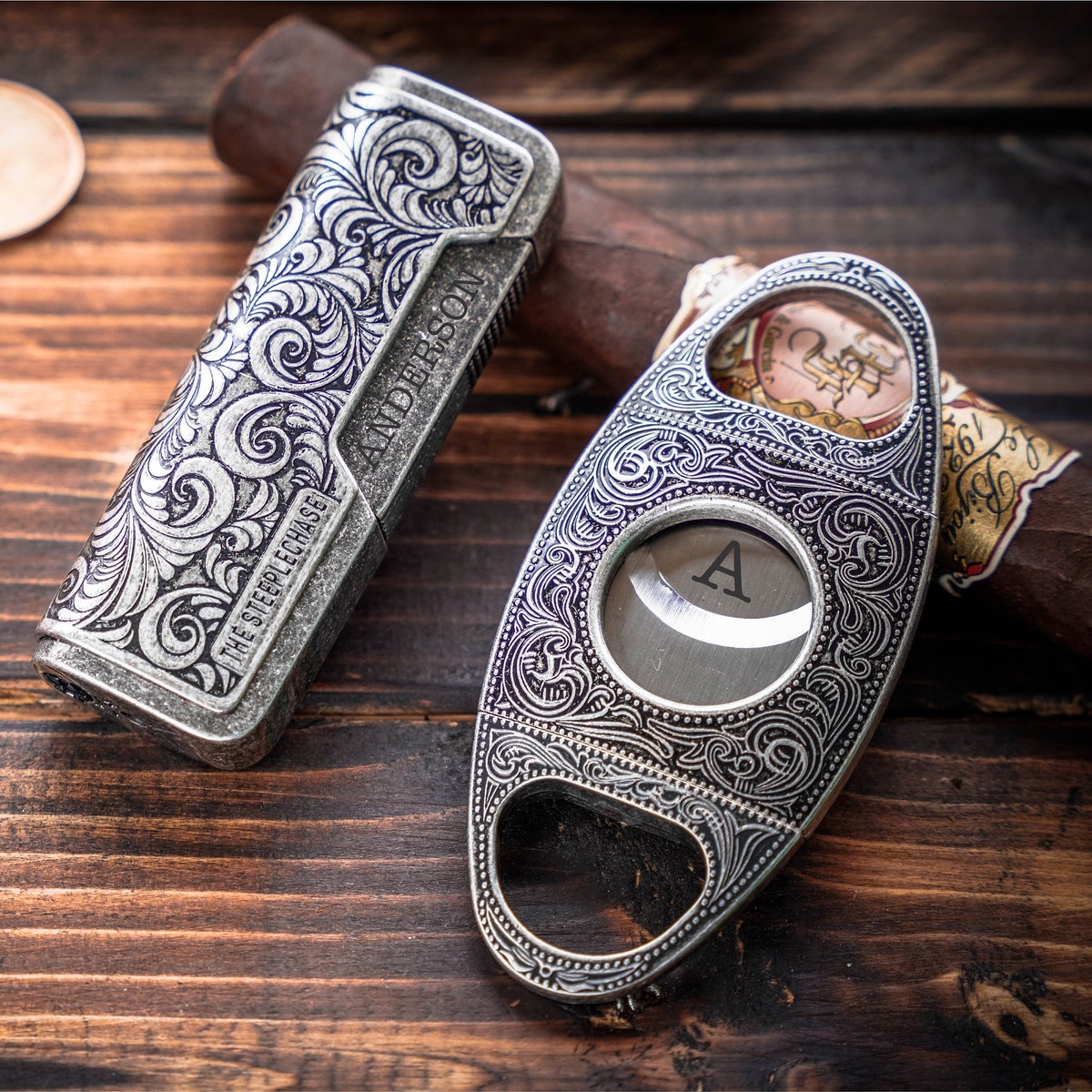 Cigar Cutter and Lighter Set, Gift for Men, Groomsmen Gifts, Special Gift, Cigar Lovers Gift, Torch Lighter, Guillotine Cutter, Cigar Set - Etsy