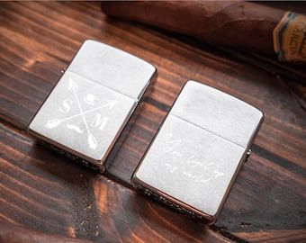 Custom Zippo Lighter: Brushed Chrome, Personalized Engraved Gift