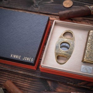 Cigar Accessories Set, Engraved Cutter and Torch Lighter, Retirement Gift, Groomsmen Gift image 8