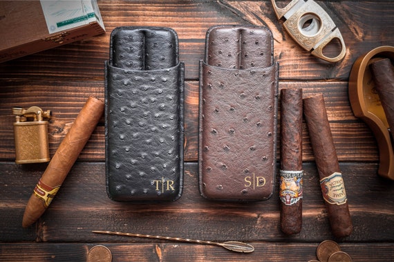 Portable Leather Cigar Case Humidor 6 Tubes Holder Mini Humidor Box Tr –