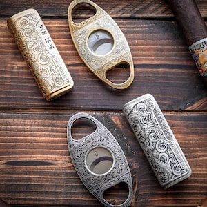 Cigar Accessories Set, Engraved Cutter and Torch Lighter, Retirement Gift, Groomsmen Gift image 9