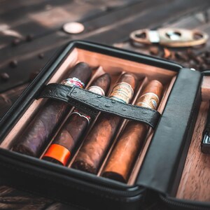 Personalized Cigar Humidor with Lighter and Cutter, Engraved Cigar Gift for Him, Father's Day Gift, Custom Cigar Room Accessory, Unique Gift image 8