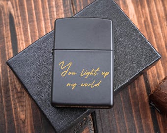 Personalized Zippo Lighter, Custom Engraved Windproof Gift, Groomsmen Lighter, Gift for Him
